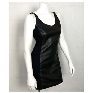 Free People Black Vegan Leather Bodycon Dress